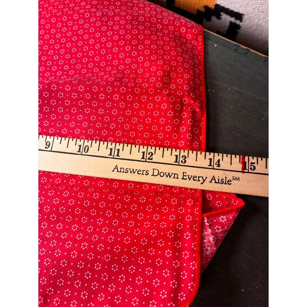 Unbranded Cloth Napkin Set 4 OS Red Good Micro Floral Print Square Vintage